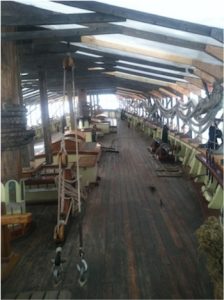 Pride under wraps for the winter season. Her cover protected the ship from the elements, including direct sunlight